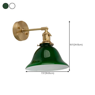 Bedside Adjustable Arm Green Bell Metal Wall Sconce Zawala #size
