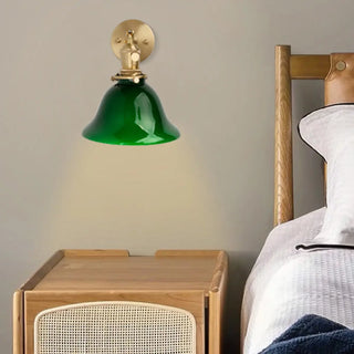 Bedside Adjustable Arm Green Bell Metal Wall Sconce Zawala Image - 3