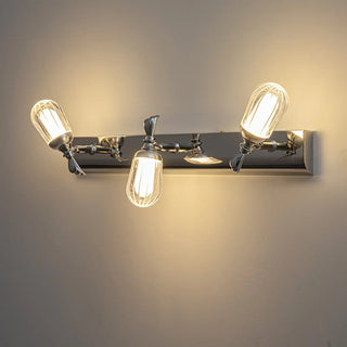 ZOWALA - 3-Light Stainless-Steel Geometric Vanity Wall Light Image - 2