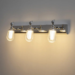 ZOWALA - 3-Light Stainless-Steel Geometric Vanity Wall Light Image - 5
