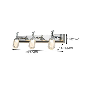 ZOWALA - 3-Light Stainless-Steel Geometric Vanity Wall Light #size
