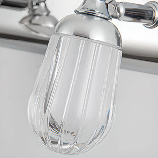 ZOWALA - 3-Light Stainless-Steel Geometric Vanity Wall Light Image - 9