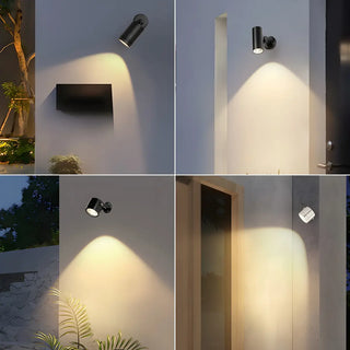 Adjustable Modern Cylinder Exterior LED Wall Sconce Zawala Image - 3