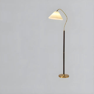 ZOWALA - Adjustable Fabric Pleated Gold Metal Floor Lamp Image - 10