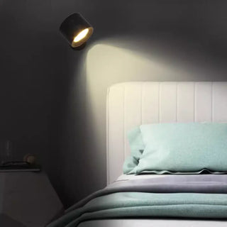 ZOWALA - Adjustable Black Cylinder Bedroom LED Wall Sconce Image - 1