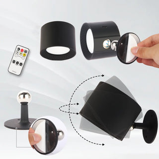 ZOWALA - Adjustable Black Cylinder Bedroom LED Wall Sconce Image - 8