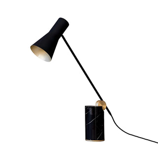 Chic Modern Black Marble Base Cone Shade Table Lamp Zawala Image - 6