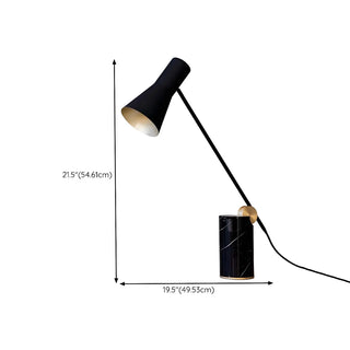 Chic Modern Black Marble Base Cone Shade Table Lamp Zawala #size