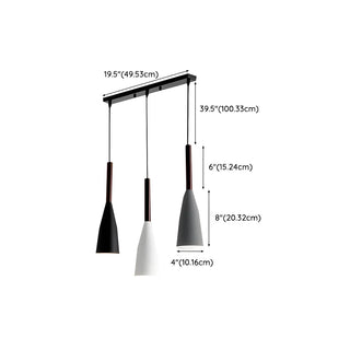 ZOWALA - 3-Light Multi-Color Cone Pendant Light Kitchen Island #size