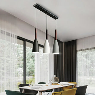 ZOWALA - 3-Light Multi-Color Cone Pendant Light Kitchen Island Image - 2