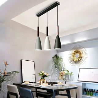 ZOWALA - 3-Light Multi-Color Cone Pendant Light Kitchen Island Image - 3