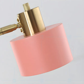Pink Modern Bedroom Cylinder Metal Shade Table Lamp Zawala Image - 12