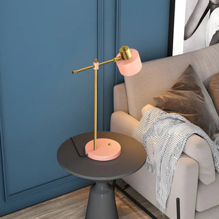 Pink Modern Bedroom Cylinder Metal Shade Table Lamp Zawala Image - 4
