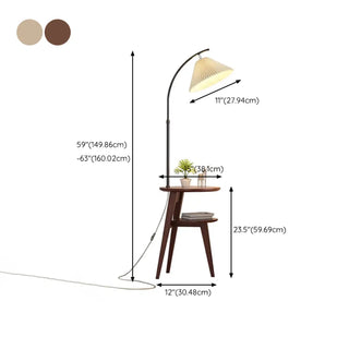 Bedside Adjustable Pleated Side Table Floor Lamp #size