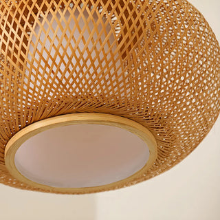 Natural Adjustable Woven Dome Shade Arc Floor Lamp Zawala Image - 7