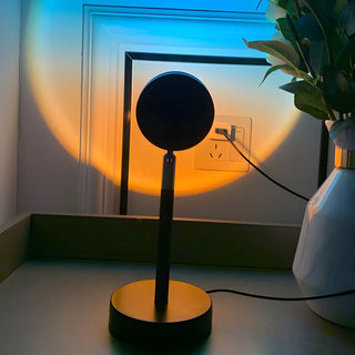 Modern Black Round Bedroom Atmosphere LED Table Lamp Zawala Image - 1