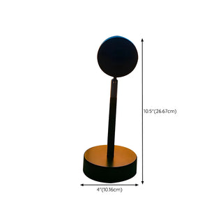 Modern Black Round Bedroom Atmosphere LED Table Lamp Zawala #size