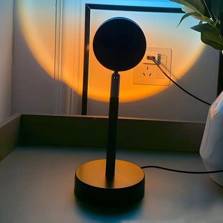 Modern Black Round Bedroom Atmosphere LED Table Lamp Zawala Image - 5