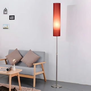 Adjustable Height Red Cylinder Fabric LED Floor Lamp Zawala Image - 10