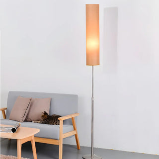 Adjustable Height Red Cylinder Fabric LED Floor Lamp Zawala Image - 2