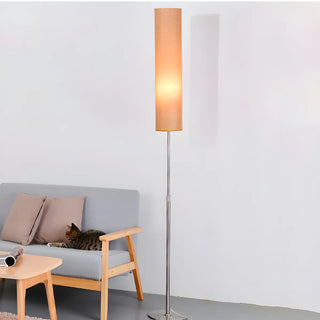 Adjustable Height Red Cylinder Fabric LED Floor Lamp Zawala Image - 8