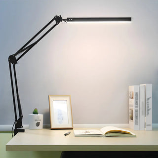 Simple Adjustable Metal Black LED Study Table Lamp Zawala Image - 4
