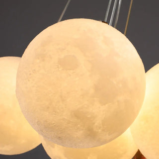 ZOWALA - Contemporary Moon Adjustable Living Room White Pendant Light Image - 13