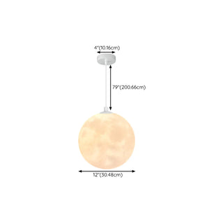 ZOWALA - Contemporary Moon Adjustable Living Room White Pendant Light Image - 18