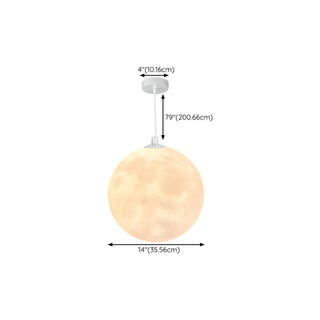 ZOWALA - Contemporary Moon Adjustable Living Room White Pendant Light Image - 19