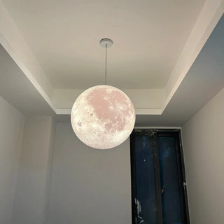 ZOWALA - Contemporary Moon Adjustable Living Room White Pendant Light Image - 2