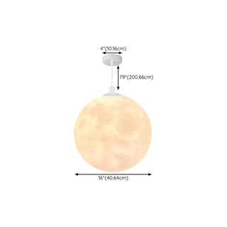 ZOWALA - Contemporary Moon Adjustable Living Room White Pendant Light Image - 20