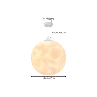 ZOWALA - Contemporary Moon Adjustable Living Room White Pendant Light Image - 21