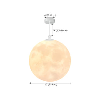 ZOWALA - Contemporary Moon Adjustable Living Room White Pendant Light Image - 22