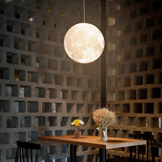 ZOWALA - Contemporary Moon Adjustable Living Room White Pendant Light Image - 3