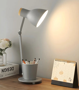 Simple Yellow Metal Adjustable Table Lamp with Pen Holder Zawala Image - 14