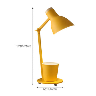 Simple Yellow Metal Adjustable Table Lamp with Pen Holder Zawala #size