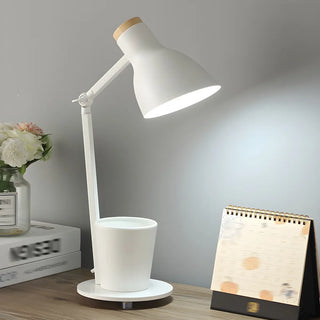 Simple Yellow Metal Adjustable Table Lamp with Pen Holder Zawala Image - 3
