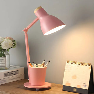 Simple Yellow Metal Adjustable Table Lamp with Pen Holder Zawala Image - 8