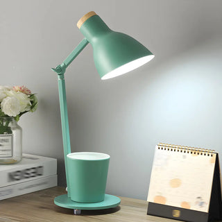 Simple Yellow Metal Adjustable Table Lamp with Pen Holder Zawala Image - 9