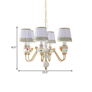 ZOWALA - Cartoon Aladdin Fabric Purple Kids Room Chandelier Image - 14