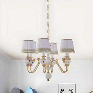 ZOWALA - Cartoon Aladdin Fabric Purple Kids Room Chandelier Image - 10