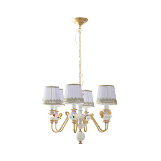 ZOWALA - Cartoon Aladdin Fabric Purple Kids Room Chandelier Image - 11