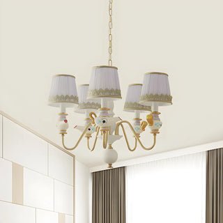 ZOWALA - Cartoon Aladdin Fabric Purple Kids Room Chandelier Image - 3