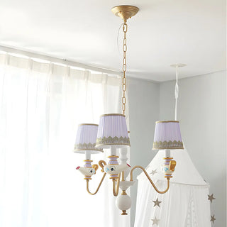 ZOWALA - Cartoon Aladdin Fabric Purple Kids Room Chandelier Image - 4