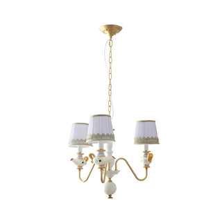 ZOWALA - Cartoon Aladdin Fabric Purple Kids Room Chandelier Image - 5