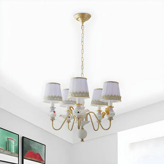 ZOWALA - Cartoon Aladdin Fabric Purple Kids Room Chandelier Image - 6