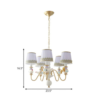 ZOWALA - Cartoon Aladdin Fabric Purple Kids Room Chandelier Image - 13