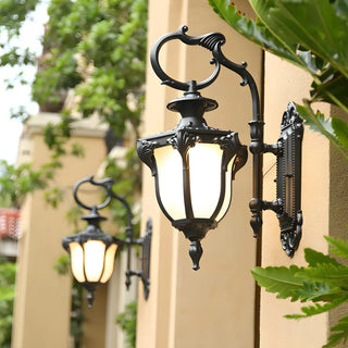 Antique Balck Iron Outdoor LED Wall Lantern Light Zawala Image - 11