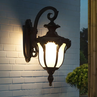 Antique Balck Iron Outdoor LED Wall Lantern Light Zawala Image - 17