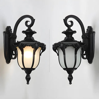 Antique Balck Iron Outdoor LED Wall Lantern Light Zawala Image - 2